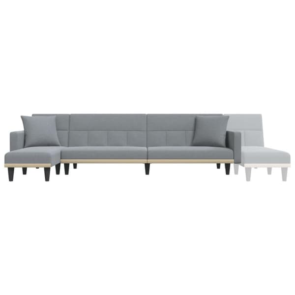 vidaXL L-formet sovesofa 275x140x70 cm stof lysegrå
