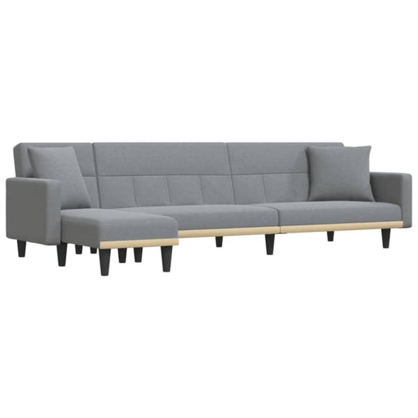 vidaXL L-formet sovesofa 275x140x70 cm stof lysegrå