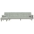 Miniatyrbillede 3 af 11: vidaXL L-formet sovesofa 271x140x70 cm velour lysegrå