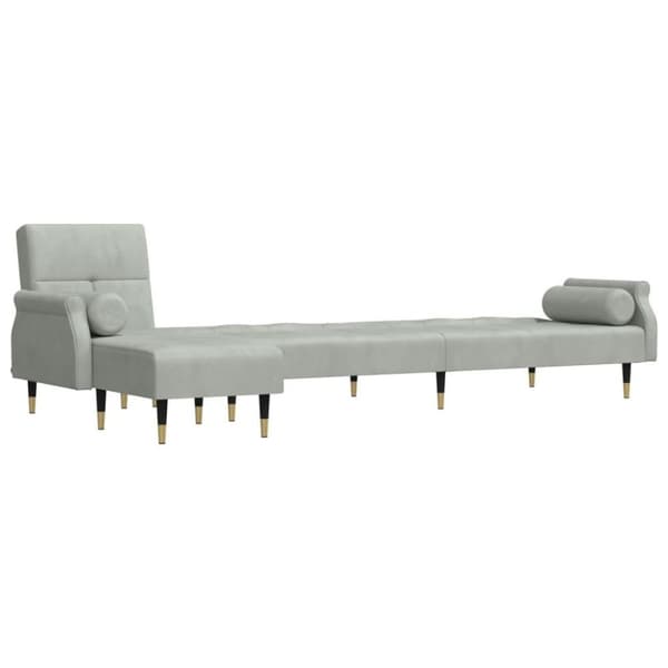 vidaXL L-formet sovesofa 271x140x70 cm velour lysegrå