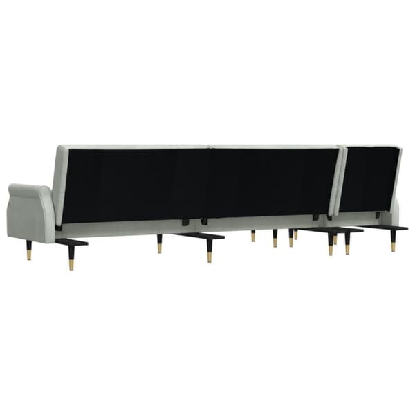 vidaXL L-formet sovesofa 271x140x70 cm velour lysegrå
