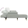 Miniatyrbillede 6 af 11: vidaXL L-formet sovesofa 271x140x70 cm velour lysegrå