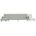 Miniatyrbillede 7 af 11: vidaXL L-formet sovesofa 271x140x70 cm velour lysegrå