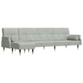 Miniatyrbillede 1 af 11: vidaXL L-formet sovesofa 271x140x70 cm velour lysegrå