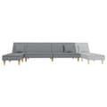 Miniatyrbillede 7 af 11: vidaXL L-formet sovesofa 255x140x70 cm stof lysegrå