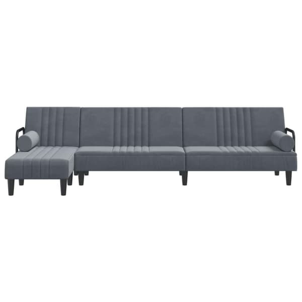 vidaXL L-formet sovesofa 260x140x70 cm velour mørkegrå