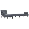 Miniatyrbillede 4 af 11: vidaXL L-formet sovesofa 260x140x70 cm velour mørkegrå