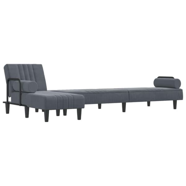 vidaXL L-formet sovesofa 260x140x70 cm velour mørkegrå