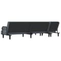 Miniatyrbillede 5 af 11: vidaXL L-formet sovesofa 260x140x70 cm velour mørkegrå