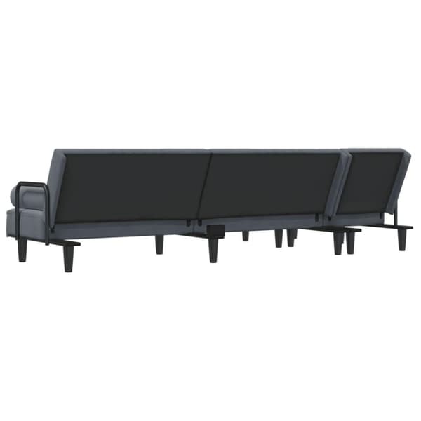 vidaXL L-formet sovesofa 260x140x70 cm velour mørkegrå