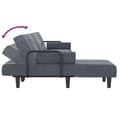 Miniatyrbillede 6 af 11: vidaXL L-formet sovesofa 260x140x70 cm velour mørkegrå