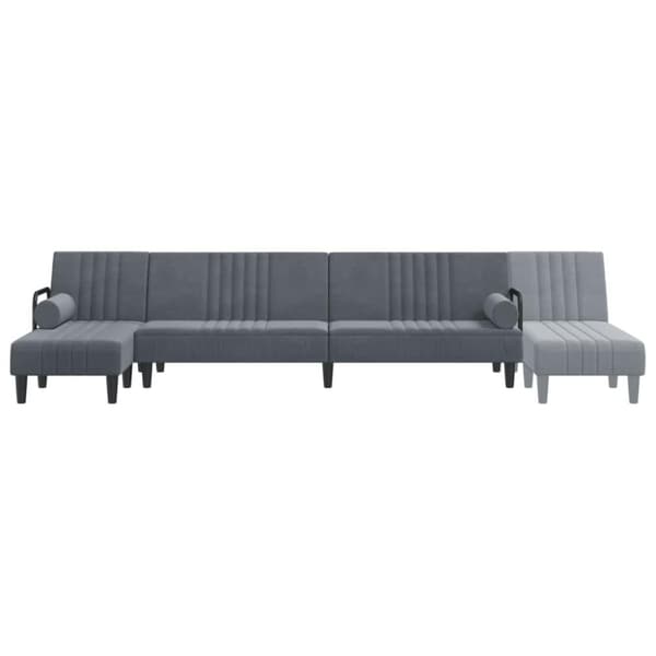 vidaXL L-formet sovesofa 260x140x70 cm velour mørkegrå