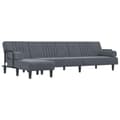 Miniatyrbillede 1 af 11: vidaXL L-formet sovesofa 260x140x70 cm velour mørkegrå