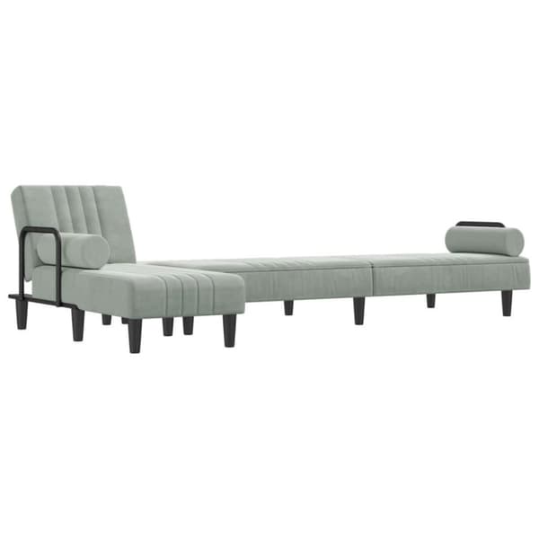 vidaXL L-formet sovesofa 260x140x70 cm velour lysegrå