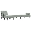 Miniatyrbillede 4 af 11: vidaXL L-formet sovesofa 260x140x70 cm velour lysegrå