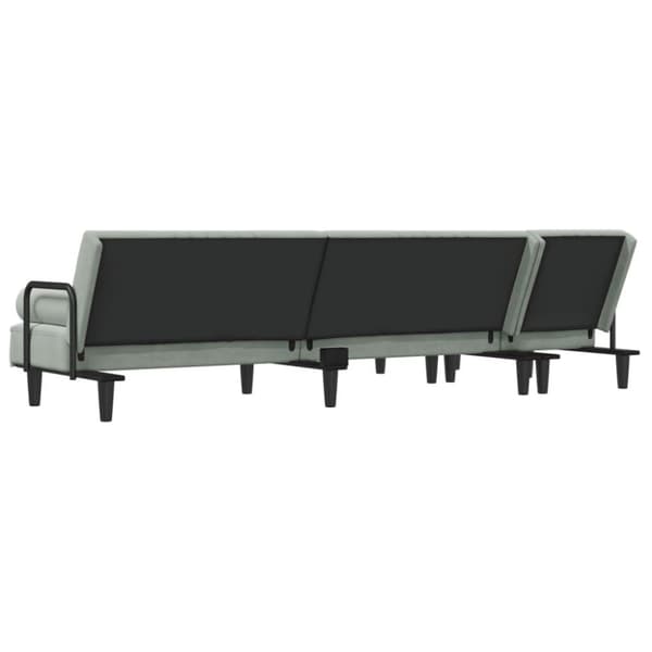 vidaXL L-formet sovesofa 260x140x70 cm velour lysegrå