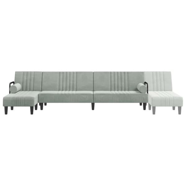 vidaXL L-formet sovesofa 260x140x70 cm velour lysegrå