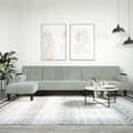 Miniatyrbillede 2 af 11: vidaXL L-formet sovesofa 260x140x70 cm velour lysegrå