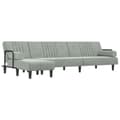 Miniatyrbillede 1 af 11: vidaXL L-formet sovesofa 260x140x70 cm velour lysegrå
