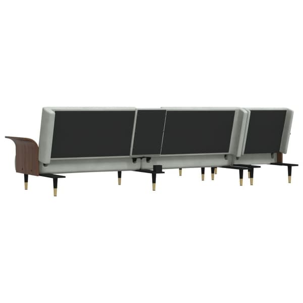 vidaXL L-formad bäddsoffa ljusgrå 279x140x70 cm sammet