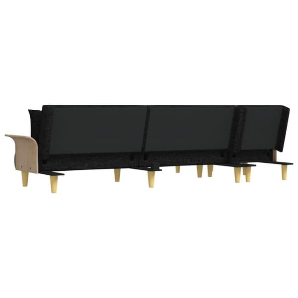 vidaXL L-formad bäddsoffa svart 279x140x70 cm tyg