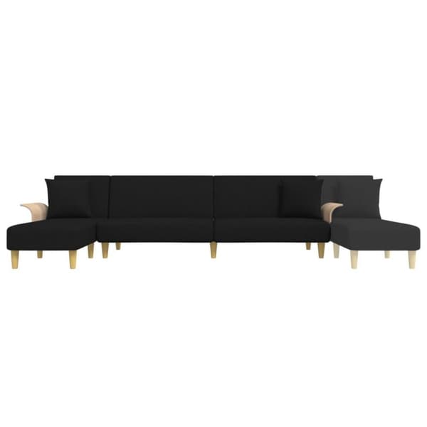 vidaXL L-formad bäddsoffa svart 279x140x70 cm tyg