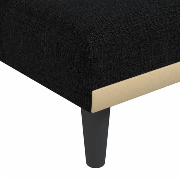 vidaXL L-formad bäddsoffa svart 255x140x70 cm tyg