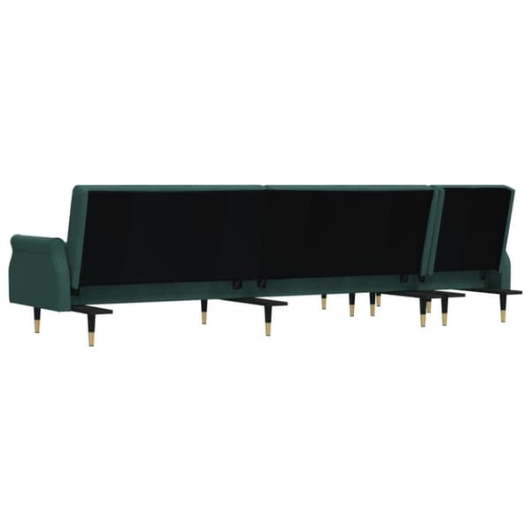 vidaXL L-formad bäddsoffa mörkgrön 271x140x70 cm sammet