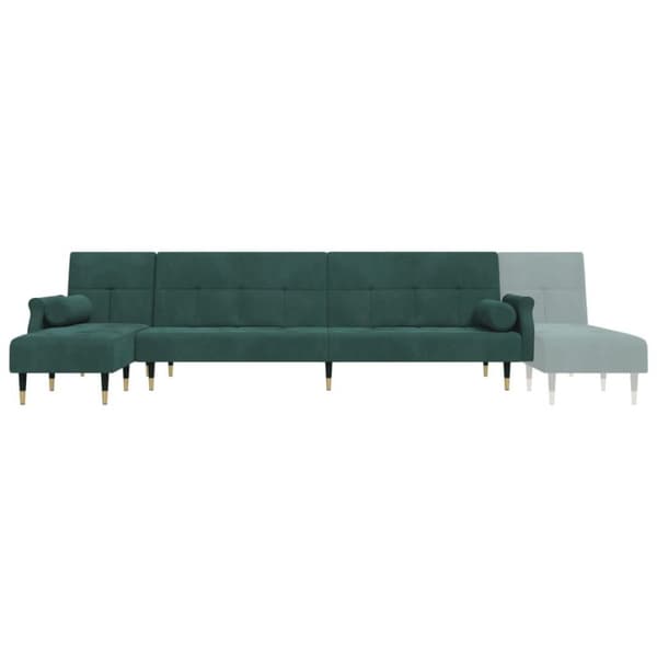 vidaXL L-formad bäddsoffa mörkgrön 271x140x70 cm sammet