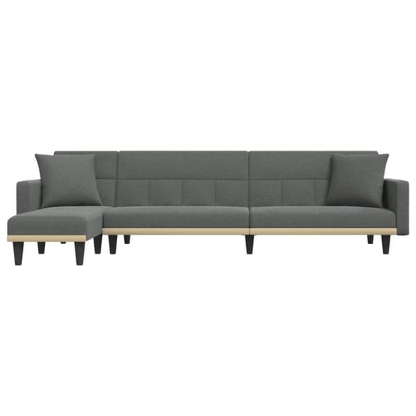 vidaXL L-formad bäddsoffa mörkgrå 275x140x70 cm tyg