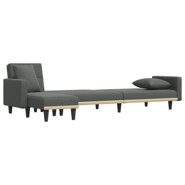 vidaXL L-formad bäddsoffa mörkgrå 275x140x70 cm tyg