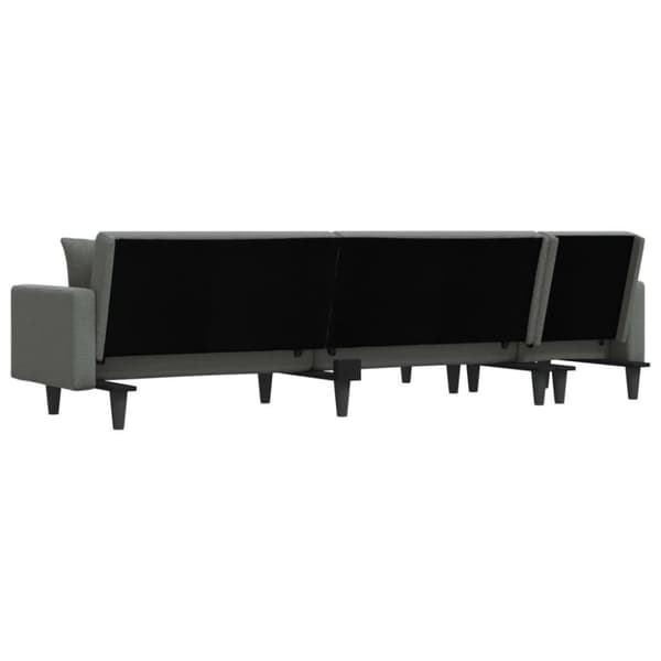 vidaXL L-formad bäddsoffa mörkgrå 275x140x70 cm tyg