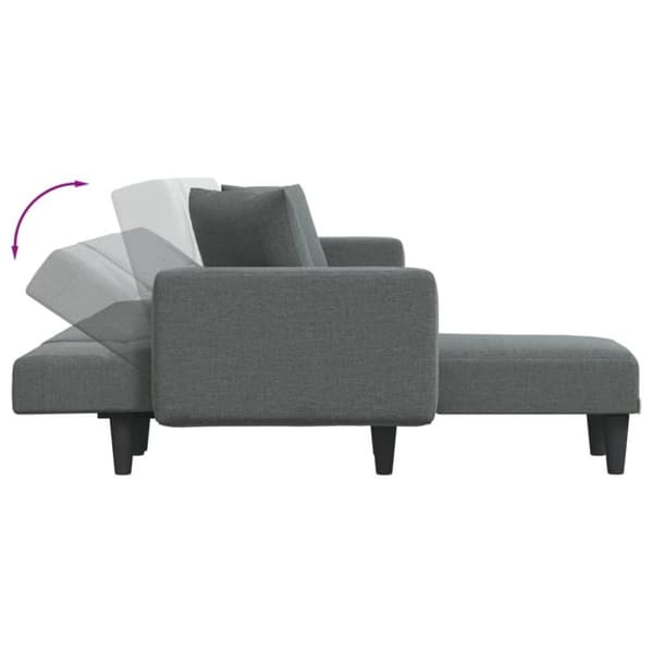 vidaXL L-formad bäddsoffa mörkgrå 275x140x70 cm tyg