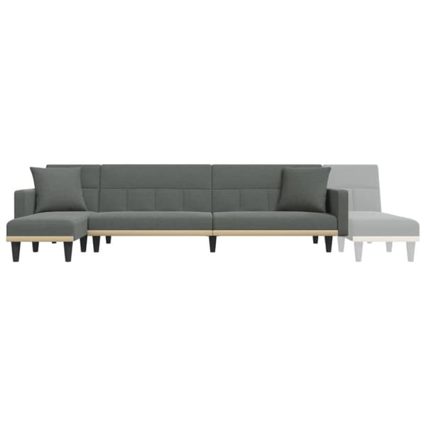 vidaXL L-formad bäddsoffa mörkgrå 275x140x70 cm tyg