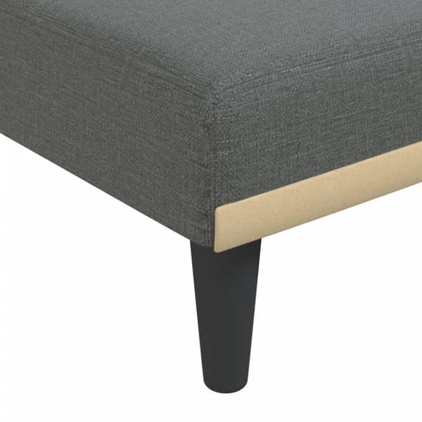 vidaXL L-formad bäddsoffa mörkgrå 275x140x70 cm tyg