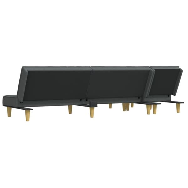 vidaXL L-formad soffa mörkgrå 255x140x70 cm tyg