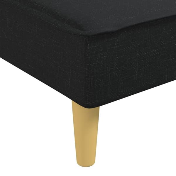 vidaXL L-formad bäddsoffa svart 255x140x70 cm tyg