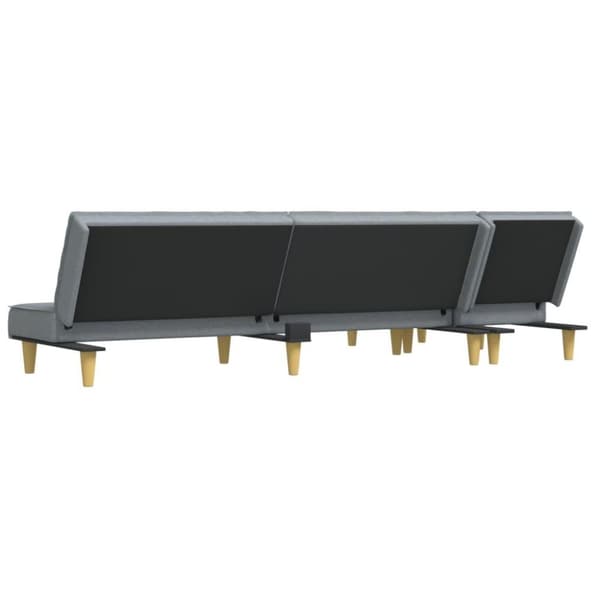 vidaXL L-formad bäddsoffa ljusgrå 255x140x70 cm tyg