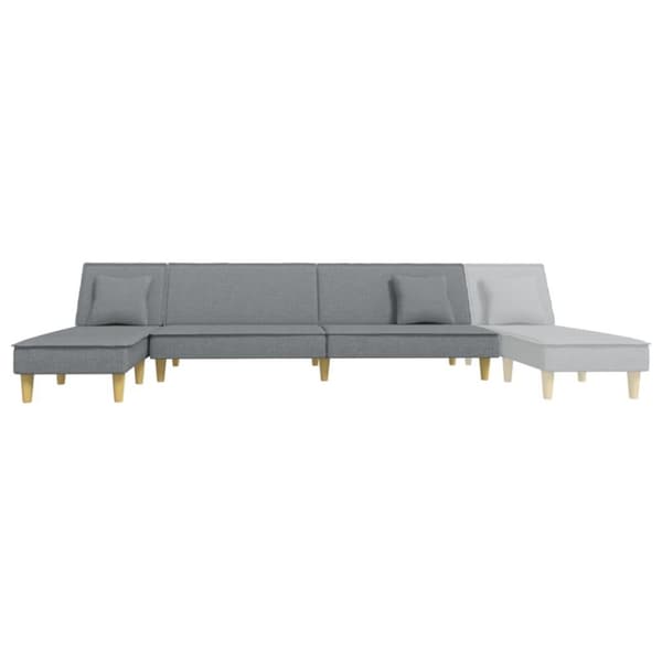 vidaXL L-formad bäddsoffa ljusgrå 255x140x70 cm tyg