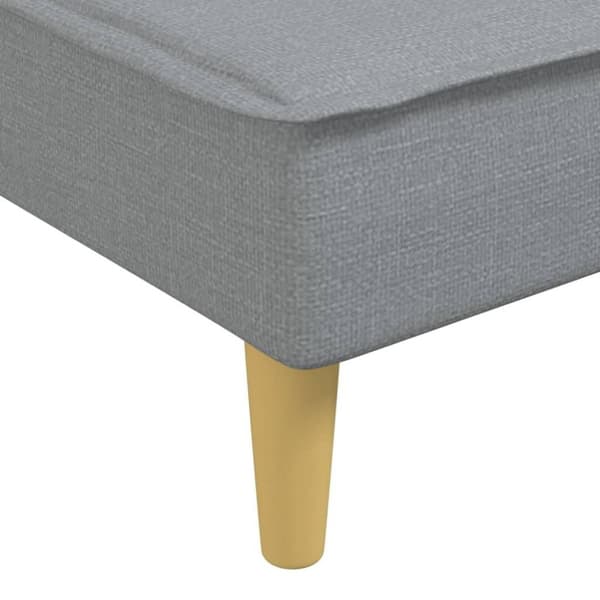 vidaXL L-formad bäddsoffa ljusgrå 255x140x70 cm tyg
