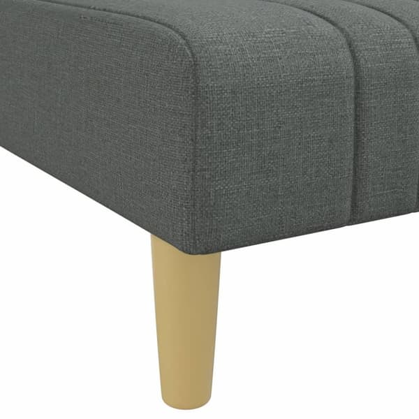 vidaXL L-formad bäddsoffa mörkgrå 279x140x70 cm tyg