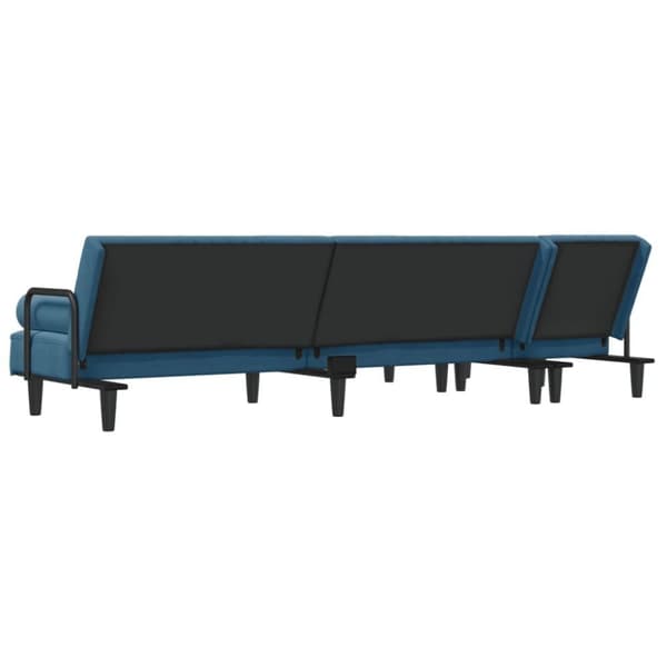 vidaXL L-formad bäddsoffa blå 260x140x70 cm sammet