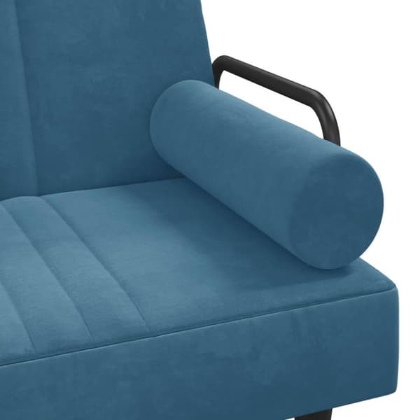 vidaXL L-formad bäddsoffa blå 260x140x70 cm sammet
