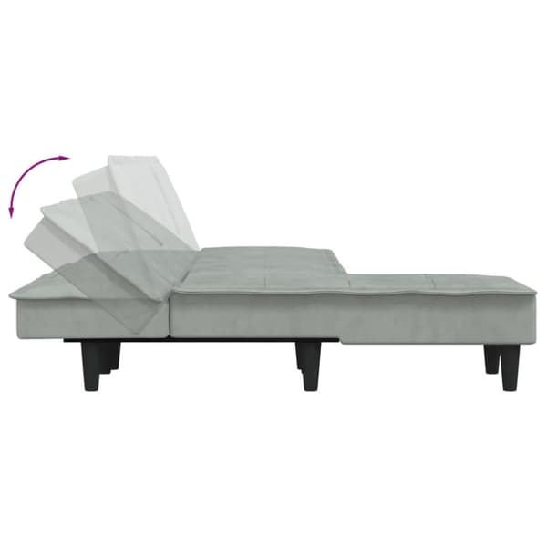 vidaXL L-formad bäddsoffa ljusgrå 255x140x70 cm sammet