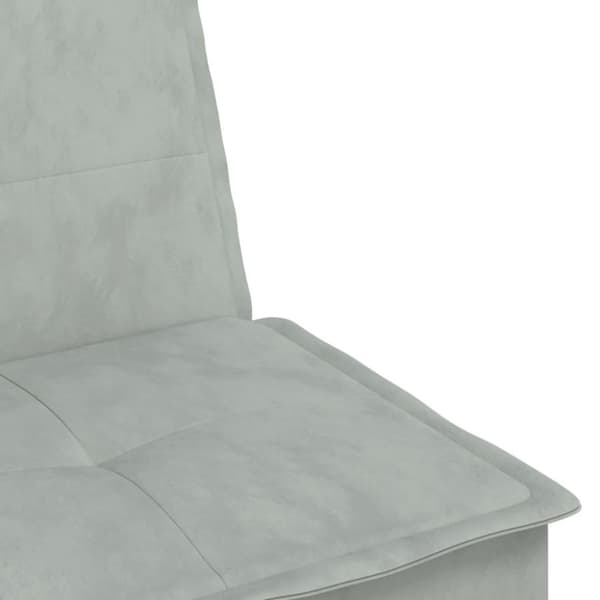 vidaXL L-formad bäddsoffa ljusgrå 255x140x70 cm sammet