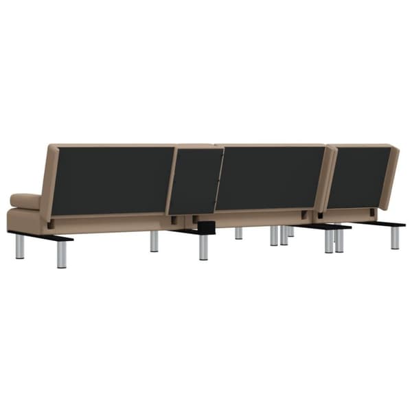 vidaXL L-formad bäddsoffa cappuccino 255x140x70 cm konstläder