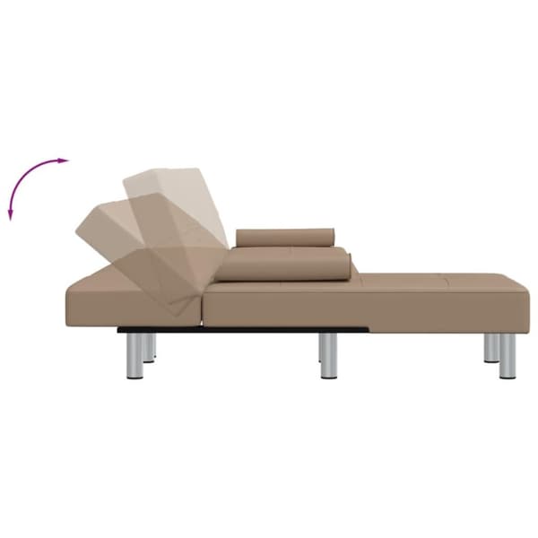 vidaXL L-formad bäddsoffa cappuccino 255x140x70 cm konstläder