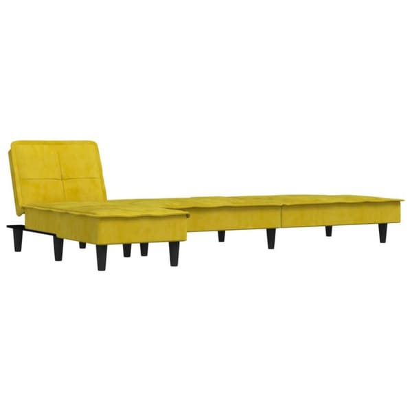 vidaXL L-formad bäddsoffa gul 255x140x70 cm sammet