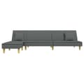 Miniatyrbillede 3 af 11: vidaXL L-formet sovesofa 255x140x70 cm stof mørkegrå