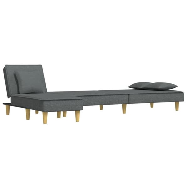 vidaXL L-formet sovesofa 255x140x70 cm stof mørkegrå